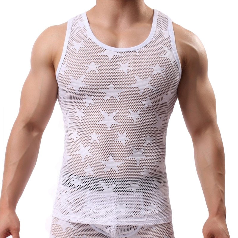 AMERICANA Mesh Tank Tank Top