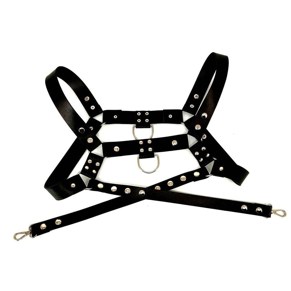 Faux Leather Suspender Harness Harness