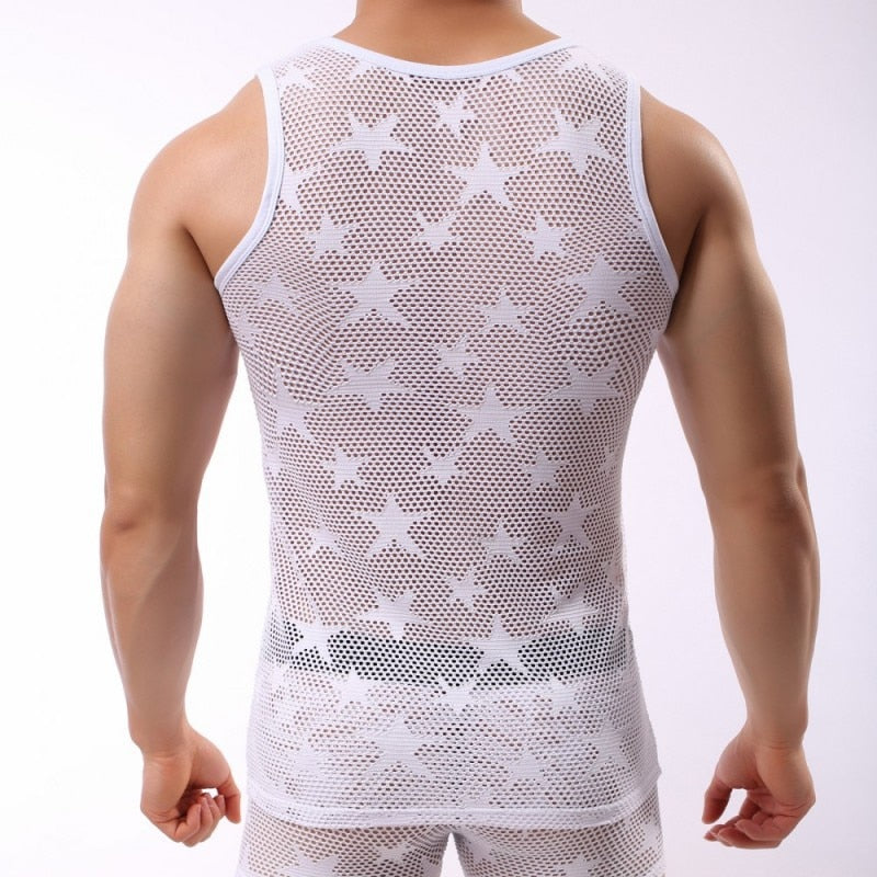 AMERICANA Mesh Tank Tank Top