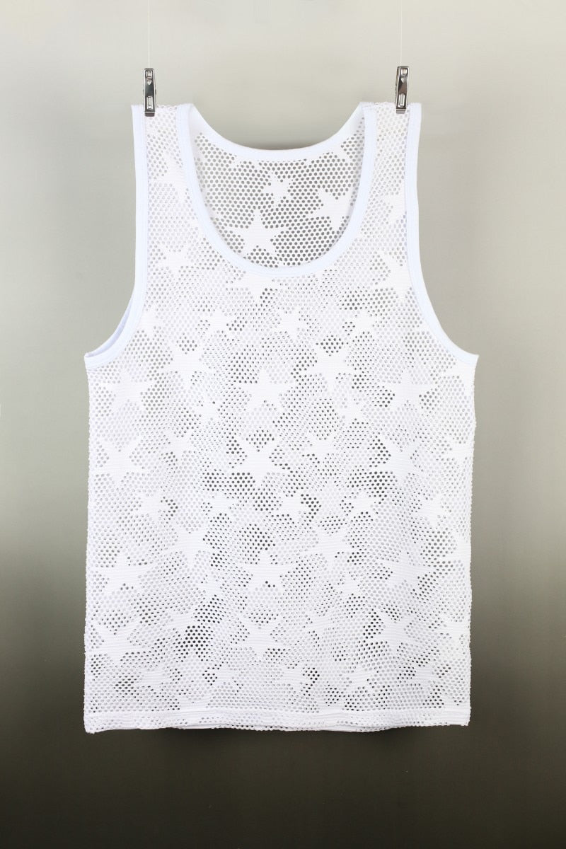 AMERICANA Mesh Tank Tank Top