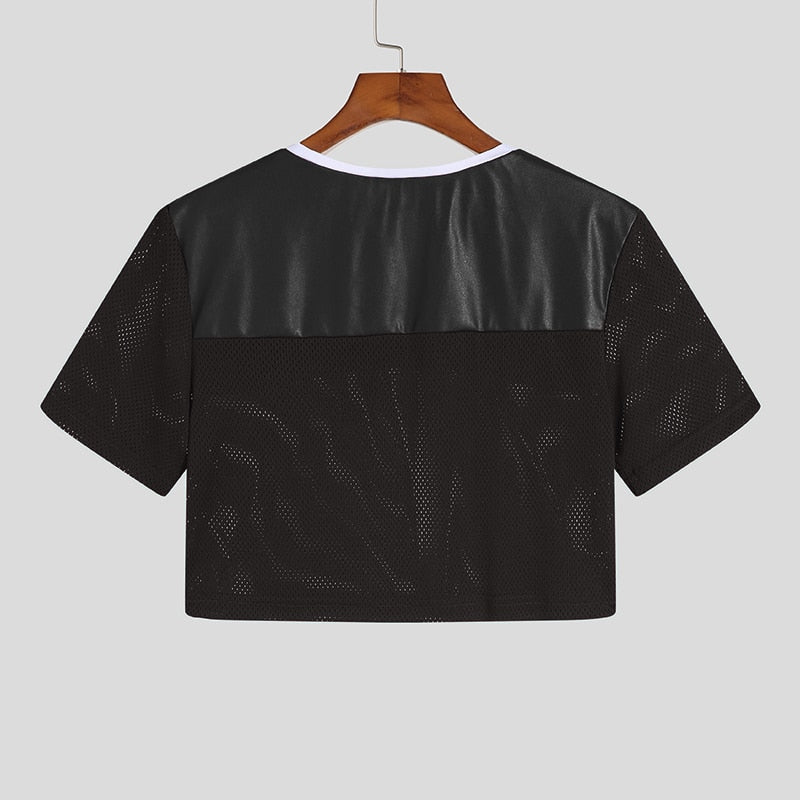 DUNGEON Glossy Mesh Cropped T-Shirt