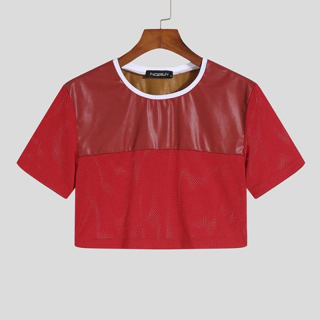 DUNGEON Glossy Mesh Cropped T-Shirt