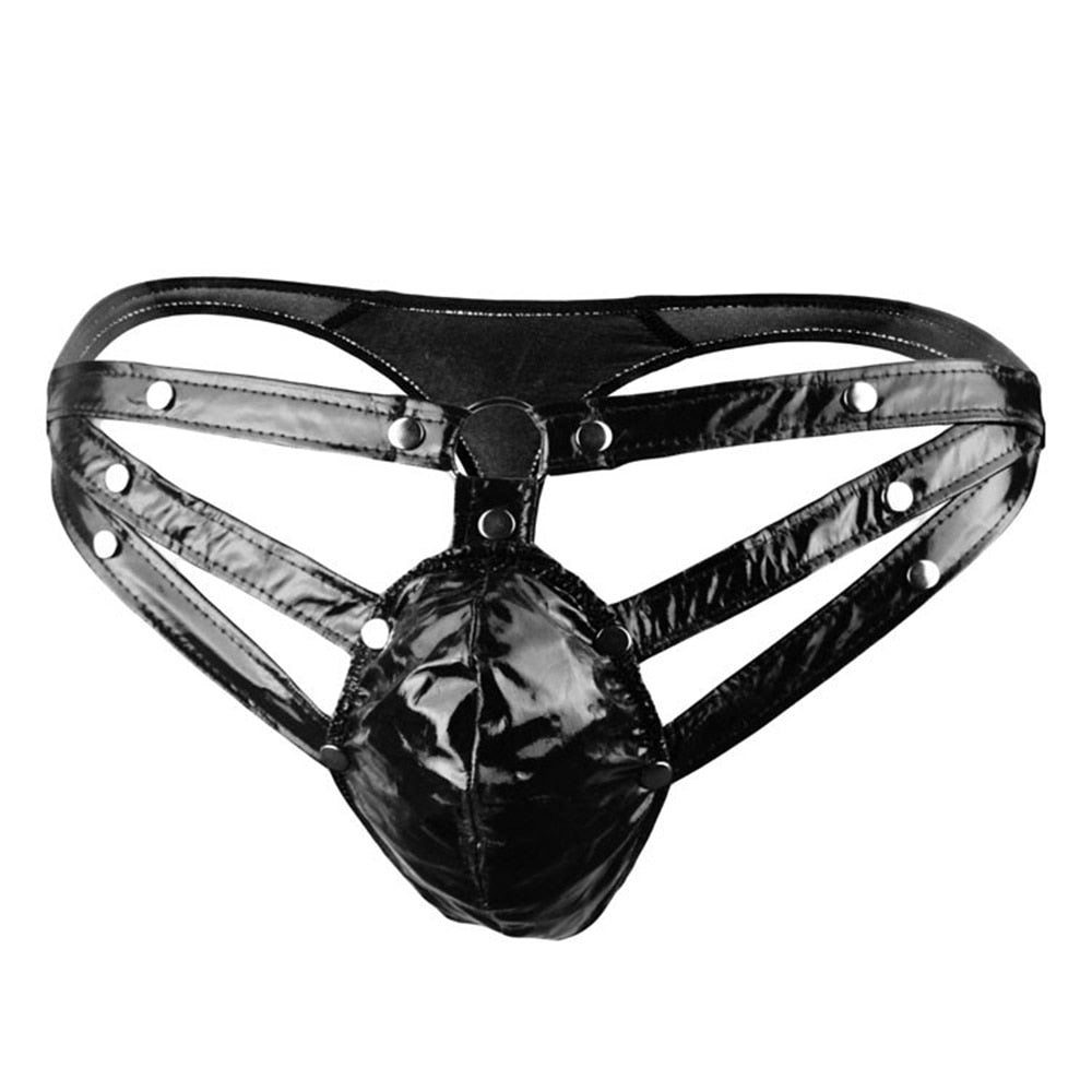 CAGE Faux Leather Thong