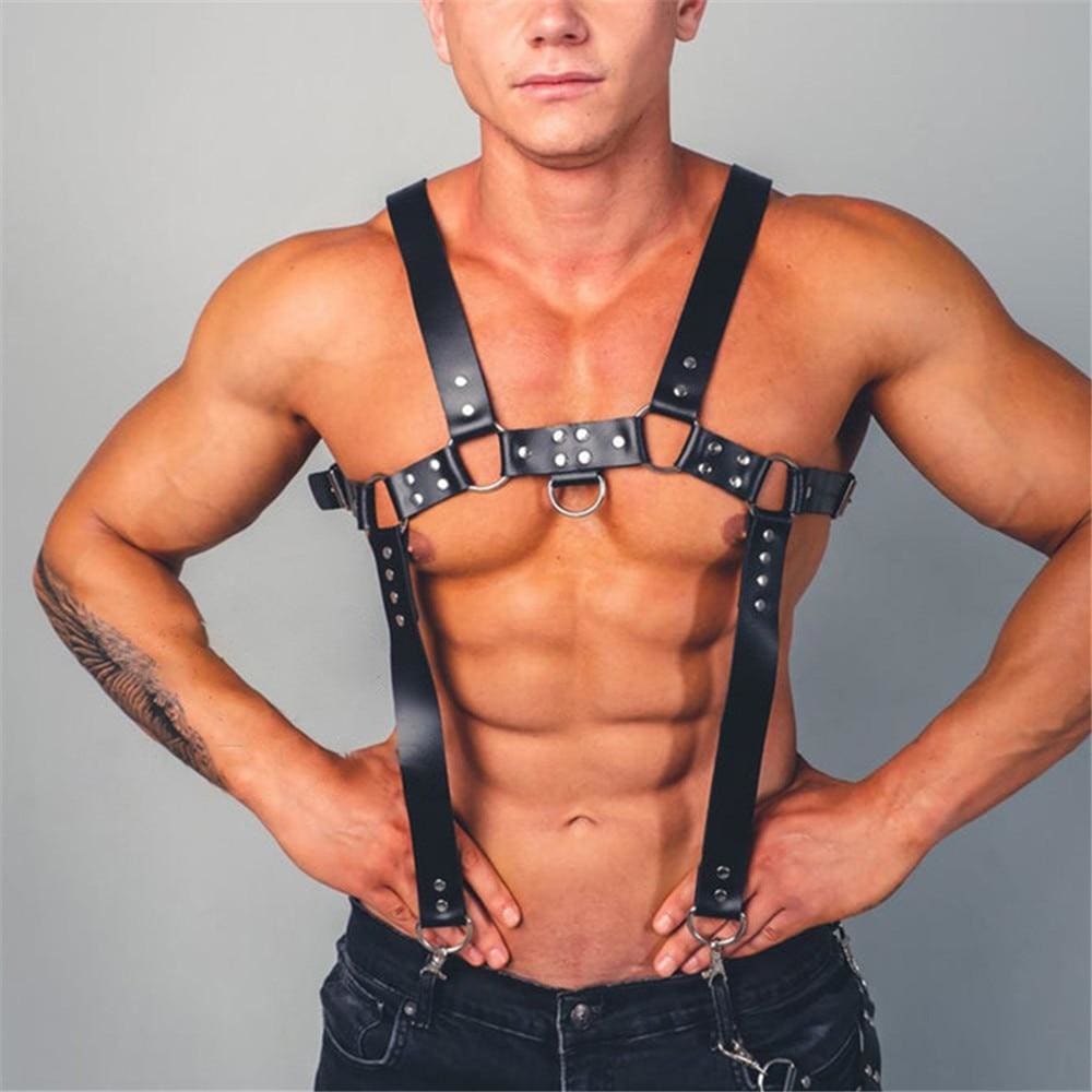 Men's Harness - Faux Leather Suspender Harness