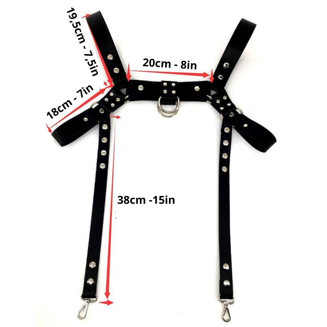 Faux Leather Suspender Harness Harness