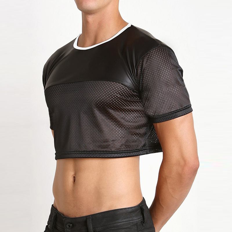 DUNGEON Glossy Mesh Cropped T-Shirt