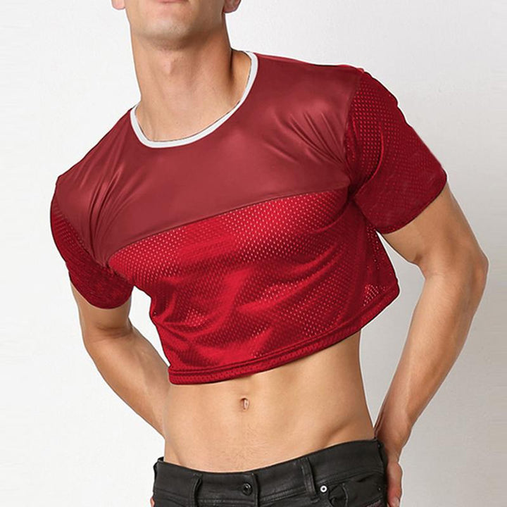 DUNGEON Glossy Mesh Cropped T-Shirt
